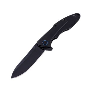 6215 3.185″ Black Oxide Regular Blade, Black Aluminum Handle, Lined Lock Camping Knife