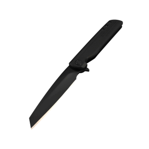 Folding Pocket Knife: Folder with Liner Lock, Black Plain Edge Sheepsfoot Blade, Reinforced Nylon Handle with Pocket Clip 3802K