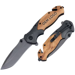 KC345 X50 titanium coated folding pocket knife wood handle other camping & hiking products survival rescue EDC knife ready to ship